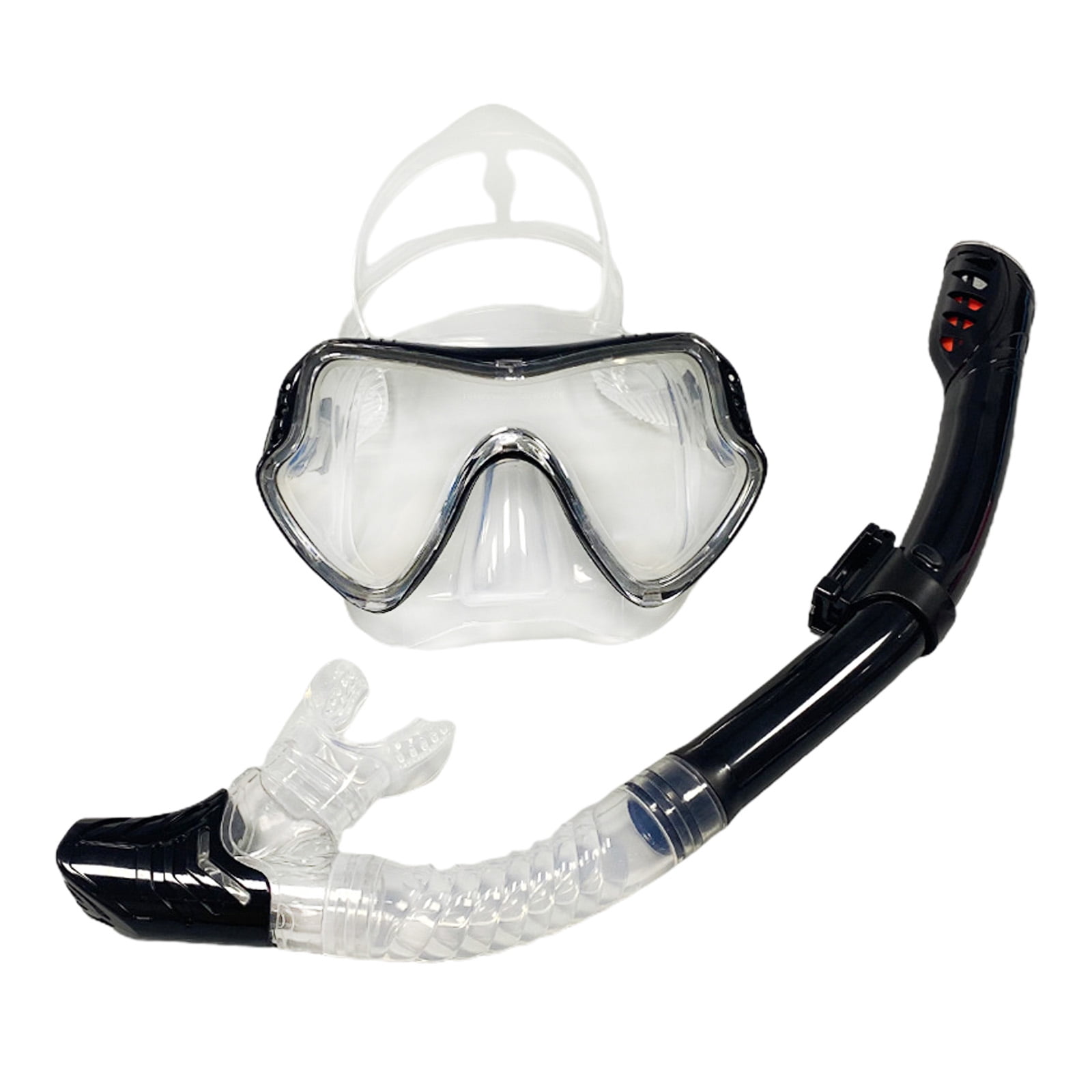Black Totally Dry Snorkel Set Scuba Swimming Swim Training Snorkeling Kit New 