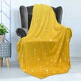 thumbnail image 4 of Yellow Soft Flannel Fleece Throw Blanket, Ombre Background Like Beer in a Glass Water Drops Graphic Artwork Prints, Cozy Plush for Indoor and Outdoor Use, 50" x 70", Yellow, by Ambesonne, 4 of 5