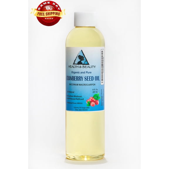 CRANBERRY SEED OIL REFINED ORGANIC COLD PRESSED PREMIUM NATURAL 100% PURE 8 OZ
