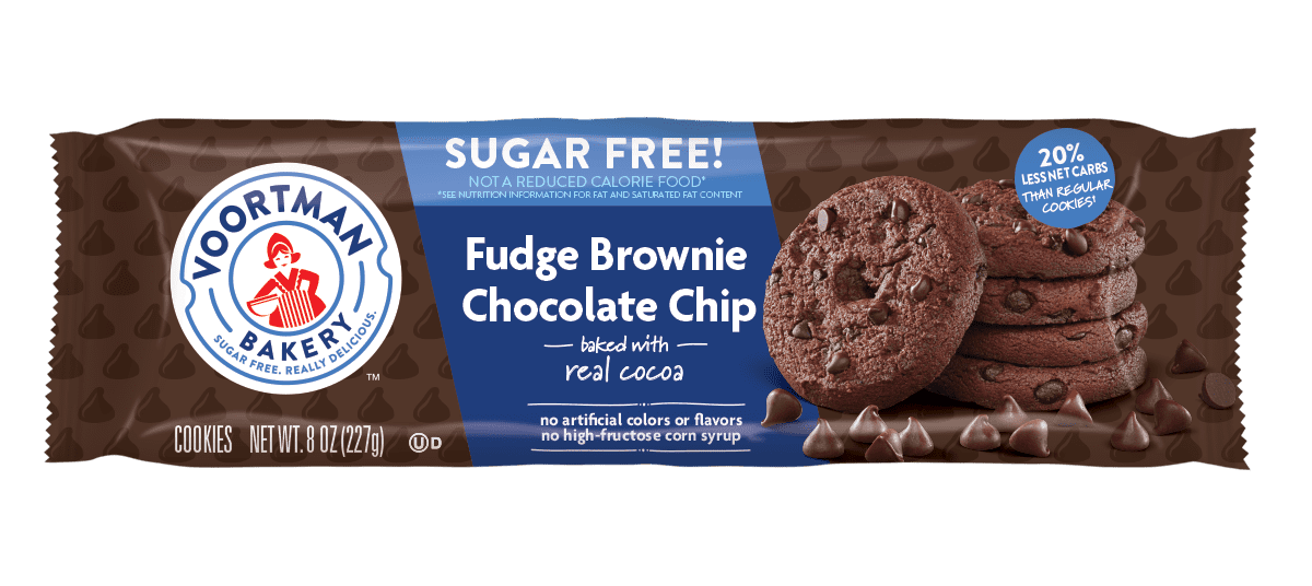 Voortman SugarFree Fudge Chocolate Chip Cookies, 8 Oz.