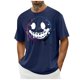 thumbnail image 5 of Top de Manga Corta, Hombre Casual Impreso Cuello de la Tripulación Camiseta, Manga Corta Blusa de Verano Poliéster, 5 of 9