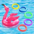 thumbnail image 5 of Paquete de 2 juguetes inflables con forma de flamenco, juego de lanzamiento de anillos con 8 Uds. De anillos flotantes para juego de Fiesta EN LA Piscina de natación, 5 of 5
