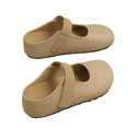 thumbnail image 4 of Gpaecead Women's Knit Mary Jane Mules Wide Round Toe Breathable Elastic Strap Slip On Non Slip Comfort Flats Khaki, 4 of 8