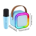 thumbnail image 3 of Glistenwing Mini Karaoke, Portable Wireless Karaoke Machine, Bluetooth Speaker with Lights, 3D Sound Quality Microphones Voice Changer for House Party Gathering, 3 of 9