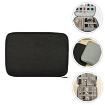 WHAMVOX Black Polyester Watch Case for Storage Elegant Portable Watch Box with 8 Grids Ideal for Home and Travel