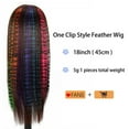 thumbnail image 3 of Synthetic Hair Extension18" Long Straight Women High Temperature Clip In Hair Extension Hairpiece Feather Wig Blue Rose Colorful, 3 of 10