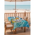 thumbnail image 2 of Outdoor Tablecloth with Umbrella Hole for Patio/Picnic/Party/Camping, Summer Elephant Waterproof Table Cloth Rectangle Table Cover Washable, Blue Ocean Oil Painting Swimming Ring (52"x 70"), 2 of 8