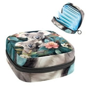 Koala Period Pouch: Mini Makeup Bag, Storage Bag, Travel Money Pouch for Women, Small Travel Toiletry Bag for Women, 4.7x6.6x6.6 in, Plush Velvet, Sponge