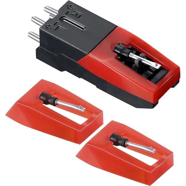 2 Pieces Record Player Needle with 1 Cartridge Turntable Needles Record Player Stylus Technics Turntable for Vinyl Records Players Phonograph