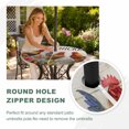 thumbnail image 4 of Round Outdoor Tablecloth with Umbrella Hole and Zipper, Farm Rooster Tablecloth with Elastic Waterproof, Country Vintage Barn Chicken Flowers Wooden Patio Table Covers for 55" - 60" Pool Tables, 4 of 9