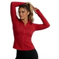 thumbnail image 4 of Womens Running Jackets Slim Fit Athletic Jackets Workout Full Zip Up Yoga Top with Pockets and Thumb Holes, 4 of 7