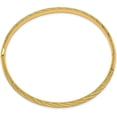 thumbnail image 2 of 14k Yellow Gold Textured Diamond-cut Twisted Hinged Bangle - 7.5" Bracelet, 2 of 6