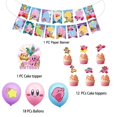 thumbnail image 2 of Kirby Star Allies Video Game Theme Birthday Party Decorate Supplies Set,Include Happy Birthday Banner/Cake Topper/Cupcake Topper/Balloons, 2 of 9
