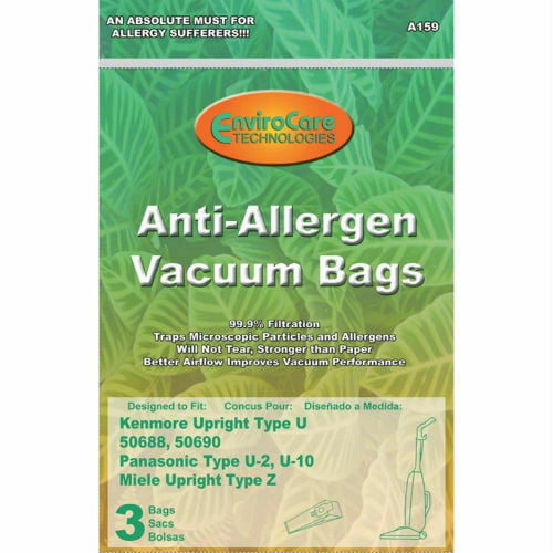 9 Kenmore U Vacuum Bag Replacements Allergan Fits Type L & O Also Uprights 