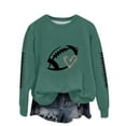 thumbnail image 4 of SwiftWear Game Day Football Sweatshirt for Women Relaxed Fit Crewneck Pullover Soft Long Sleeve Casual Wear with Athletic Print Green, 4 of 4