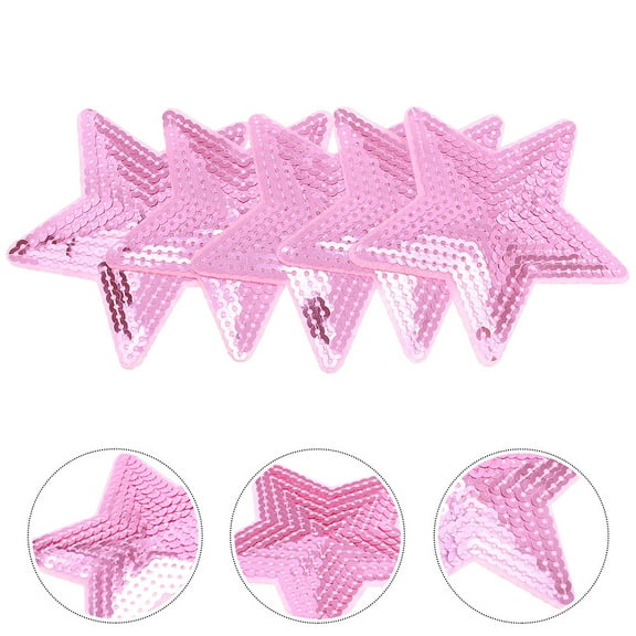 Tineasur Sequin Star Iron-On Patches, Pet-Friendly Material, 15 Pieces for Clothing and Accessories