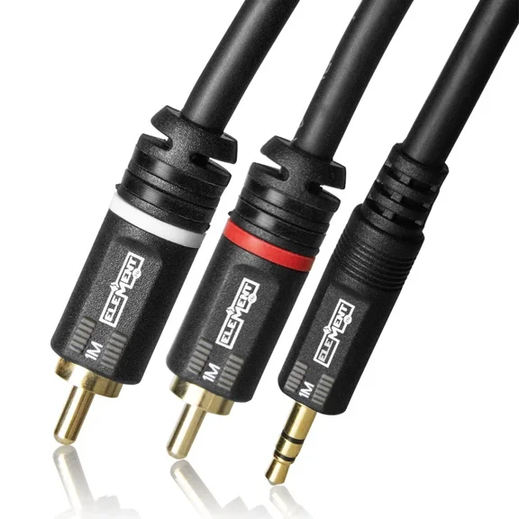 Ele15001M Element-Hz™ 3.5Mm / 1/8" Mini Stereo To Dual Rca Male Cable (1 Meter)