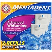 Angle View: ARM & Hammer Mentadent Advanced Whitening 2 refills 5.25 Oz