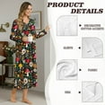 thumbnail image 5 of DISNIMO Womens Nightgown Mushroom Daisy Print Soft Long Sleeve Night Gown Full Length Sleepwear Comfy V Neck Nightshirt House Dress, M, 5 of 8
