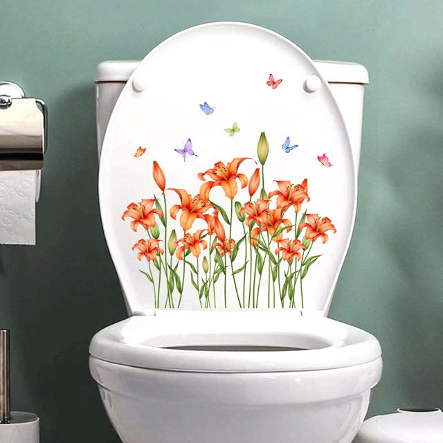 Bonitas mariposas y flores, pegatina de pared, pegatina de pared, decoración de pared