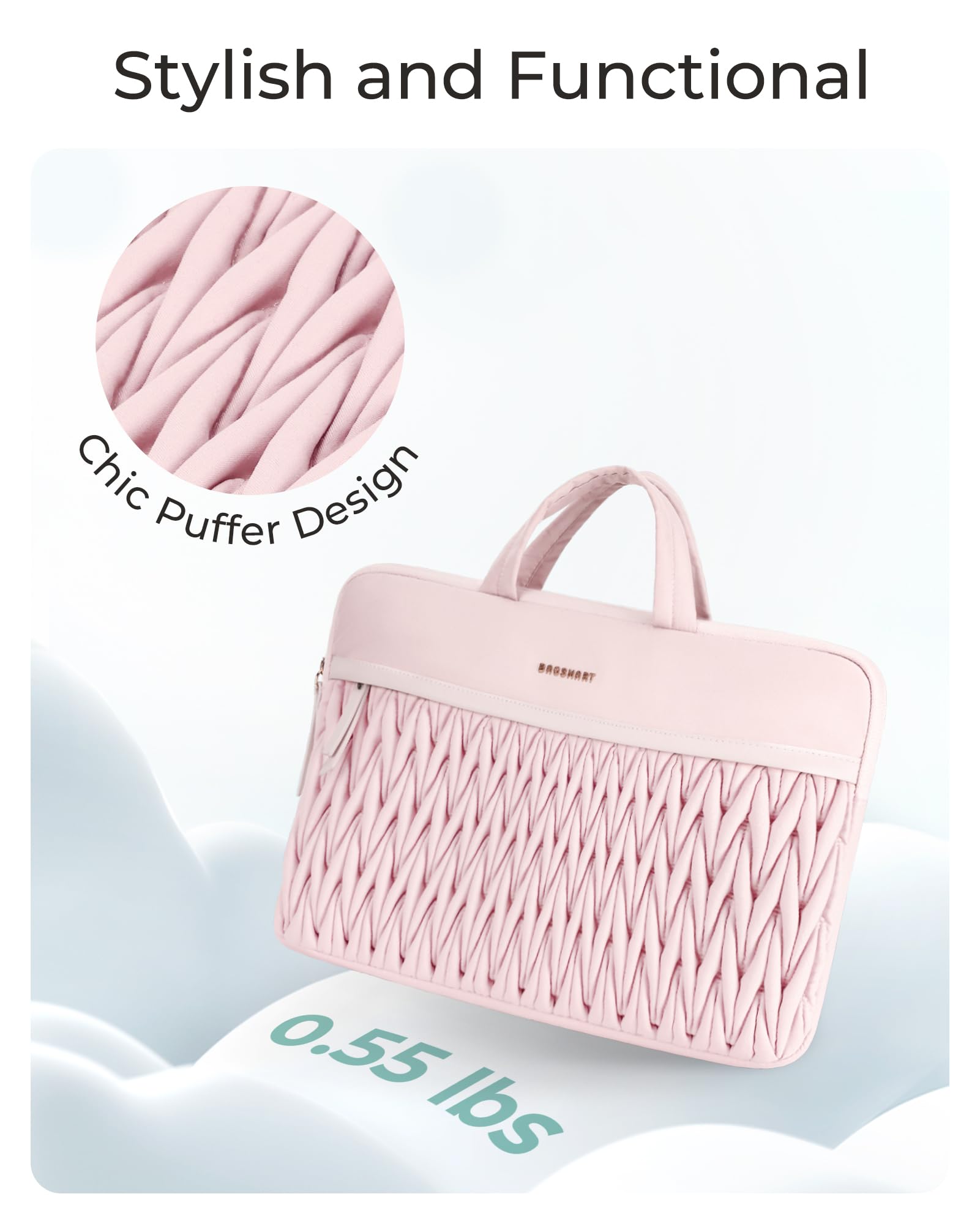 Bagsmart 14 Inch Laptop Sleeve - Pink photo 5