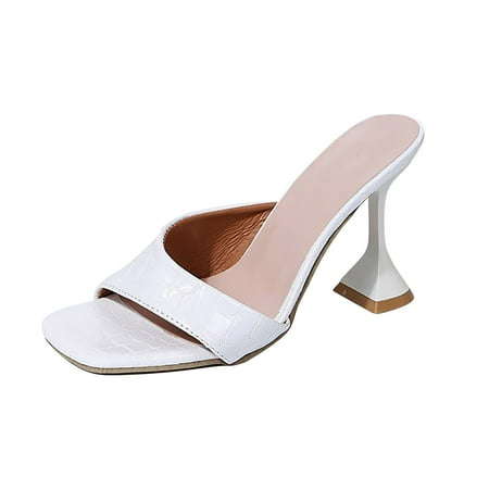 

VerPetridure Women s Heeled Sandals 2022 Spring And Autumn New T-shaped Wine Glass With High-heeled Fashion Slippers
