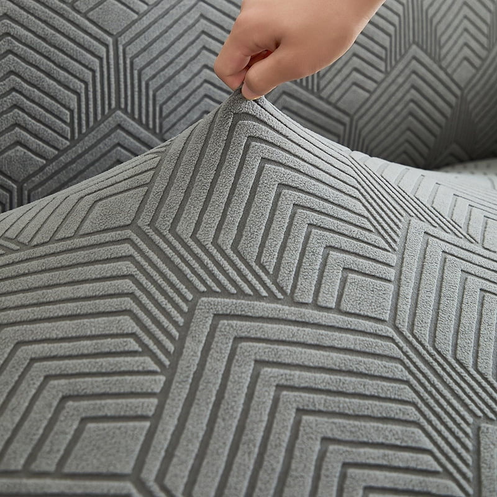 Namzi Sofa Cover for sofas Stretch Couch Covers for Living Room Easy Fit Washable Furniture Sofa Protector with Skirt,1 Piece (Dark Grey,4 Seat)