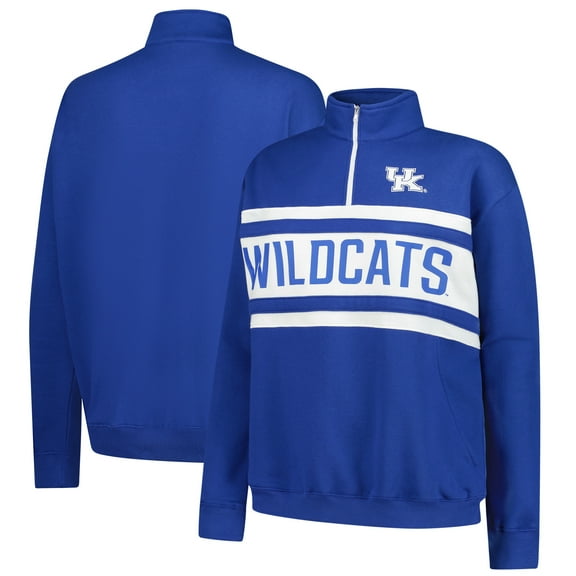 Women's Fanatics Royal/White Kentucky Wildcats Plus Size Quarter-Zip Pullover