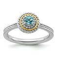 thumbnail image 2 of Auriga Fine Jewelry 925 Sterling Silver and 14K Silver Blue Topaz Ring for Women Size 10, 2 of 4