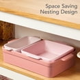 thumbnail image 3 of GCCP 3Pc Pink Champagne Ceramic Bakeware Set Nesting Non-Stick Oven Dishwasher Safe 450°F, 3 of 7