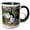 Black/White, variant on 3drose, Northern Fulmar, Noup Head on Westray, Orkney, Scotland., 11oz Two-tone Green Mug