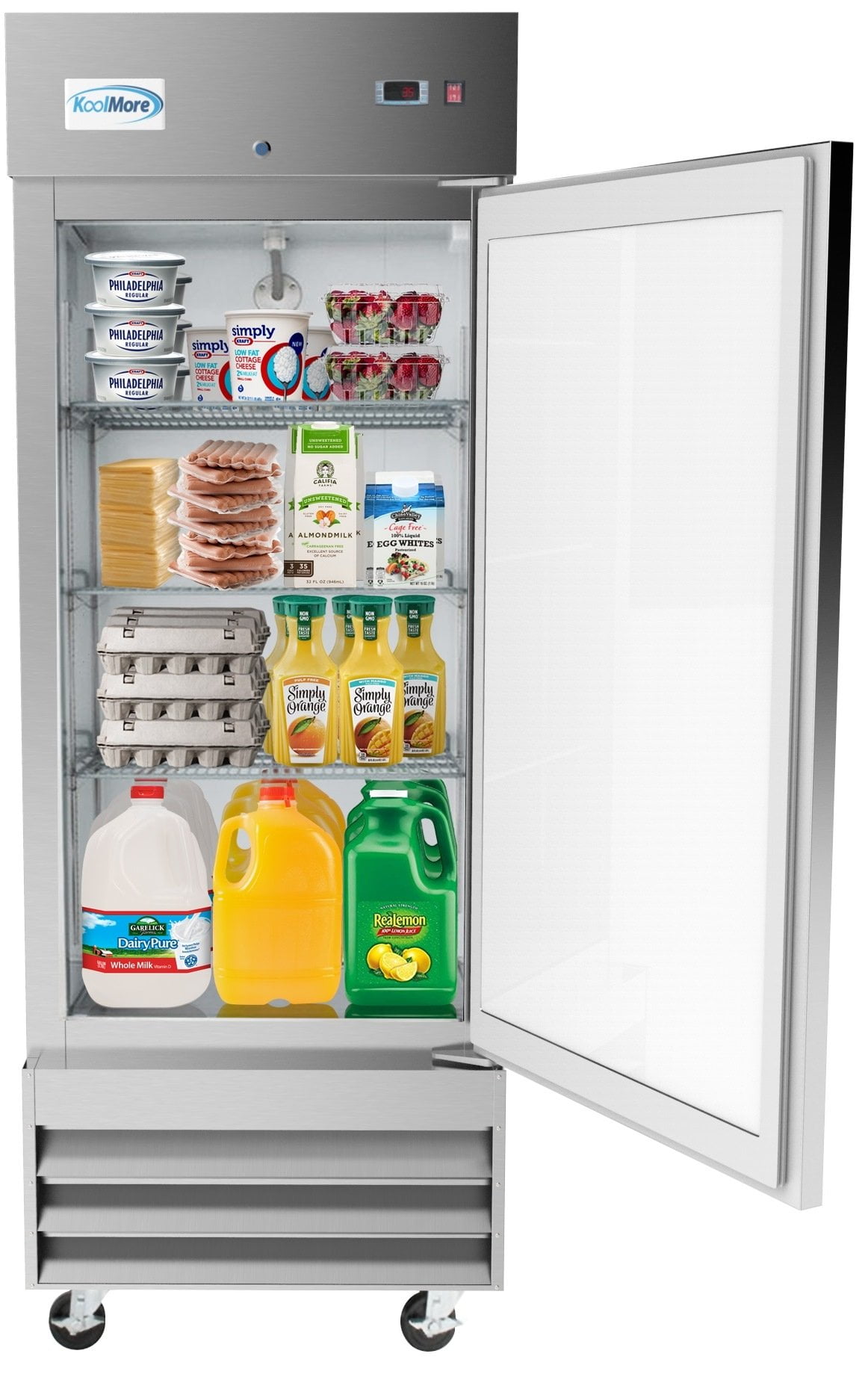 Refrigerator 1 Glass Door Slim Line Cooler NSF ETL Commercial Reach-in Fridge 