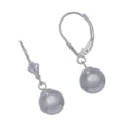 thumbnail image 5 of Jewelstop 14K Real White Gold Ball 6mm Dangle Lever Back Earrings, 5 of 6