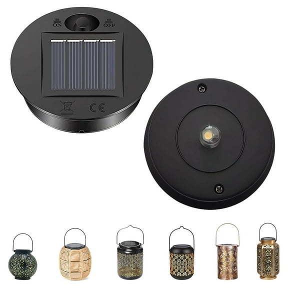 Clearance Under $5 Replacement Solar Light Tops,Solar Light Replacement Top,Solar Replacement Lights For Lanterns,Solar Lights Spare Parts 8.5cm Replacement With Warm LED Light(1pc Black)