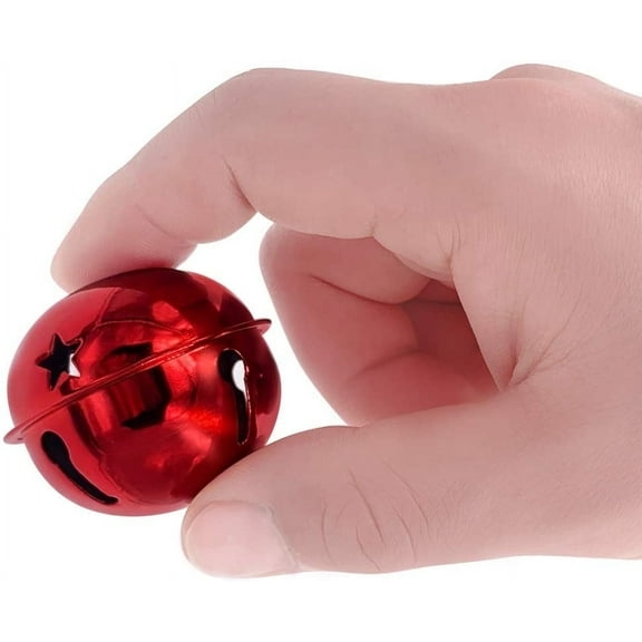 CLLOOTVE 2-Inch/ 50MM Big Colorful Metal Craft Bells for Holiday Home Decoration, Christmas Festival Decoration, Gifts Decoration, Party Wedding Decoration DIY Project, (2-Inch, 16-Pack, Red)