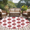 thumbnail image 5 of Summer Fruit Round Living Room Rugs 7 ft, Watercolor Cherry Red Love Heart Polka Dot Bow Washable Area Rug with Non-Slip Sturdy Edge Binding Round Carpet for Kitchen Office Bedroom, 5 of 9