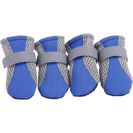4PCS Waterproof Dog Boots Dog Shoes for Small Dogs No Slip Booties Protector with Reflective Straps Puppy Booties
