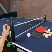 GSE Games & Sports Expert Retractable Ping Pong Net & Post. Portable Replacement Anywhere Table Tennis Net for Any Tables. Great for Indoor/Outdoor Game, Travel, Home Use (Black)