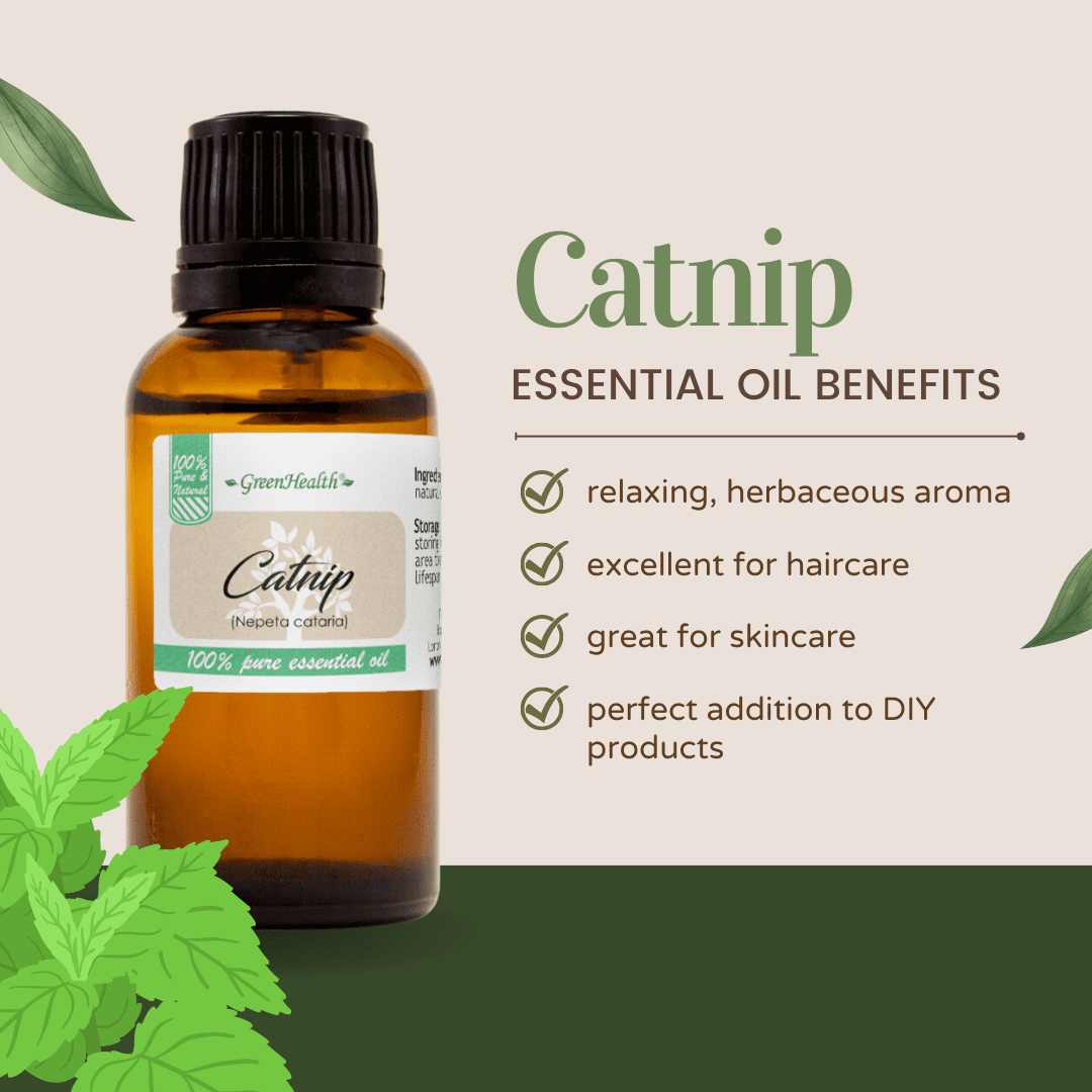 Catnip Essential Oil - 1 fl oz - Amber Glass Bottle w/ Euro Dropper