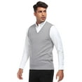 thumbnail image 5 of HAOMEILI Men's Sleeveless V Neck Pullover Sweater Slim Fit Casual Solid Sweater Vest, 5 of 6