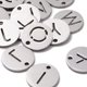 thumbnail image 1 of Non-Tarnish 201 Stainless Steel Charms Flat Round with Letter Stainless Steel Color Random Mixed Letters 12x1mm Hole: 1.5mm, 1 of 3