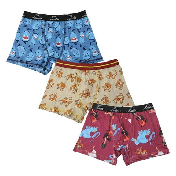 Disney Aladdin Character Print Men's 3-Pack Boxer Briefs-Small
