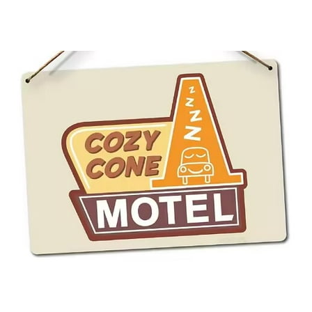 8X12 Inches Cozy Cone Motel Twine - Metal Wall Sign Plaque Art Inspirational