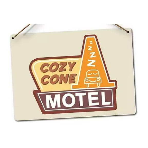 8X12 Inches Cozy Cone Motel Twine - Metal Wall Sign Plaque Art Inspirational