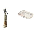 thumbnail image 1 of Elegante bandeja con escultura de dama africana para decoración del hogar y servicio de comidas, multifuncional, para guardar frutas y decorar., 1 of 8