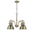 thumbnail image 2 of Golden Lighting Duncan 4 Light Nook Chandelier inÂ Aged BrassÂ with Aged Brass Shades, 2 of 4