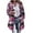 Hot Pink, variant on Long Shacket Women Casual Lapel Button Up Plaid Jacket Flannel Trench Coats Fall Winter Lightweight Jackets S-2XL