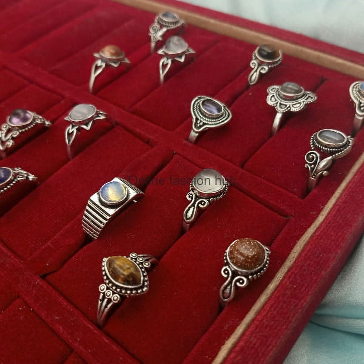 Amethyst & Mix Gemstone 925 Sterling Silver Plated Handmade Ring 50 pcs