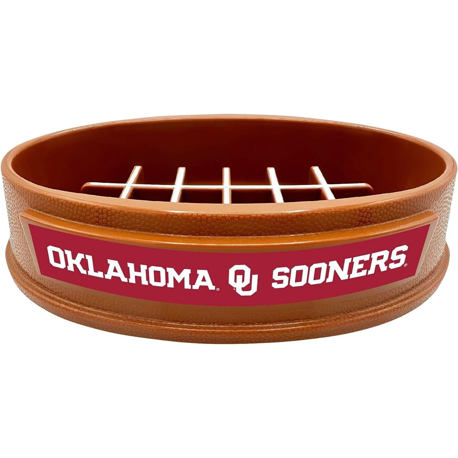 Pets First NCAA Oklahoma Sooners Super-Bowl Slow Feeder Bowl for Dogs and Cats with Non-Slip Mat