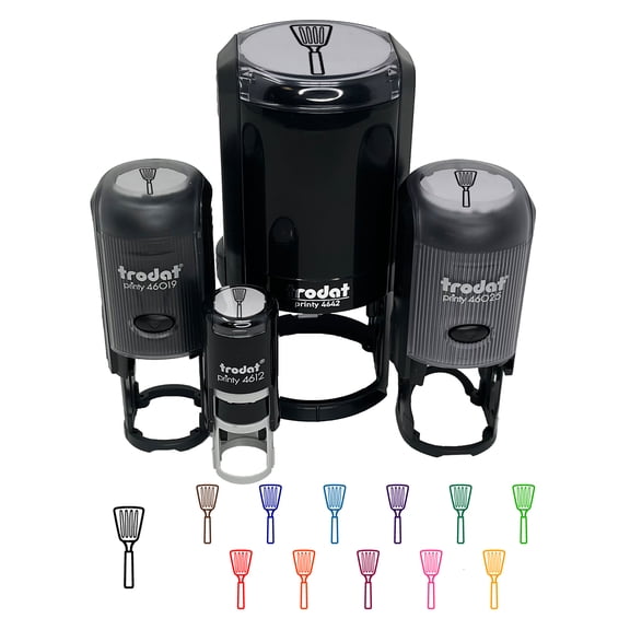 Spatula Kitchen Utensil BBQ Grilling Self-Inking Rubber Stamp Ink Stamper - Green Ink - Mini 1/2 Inch